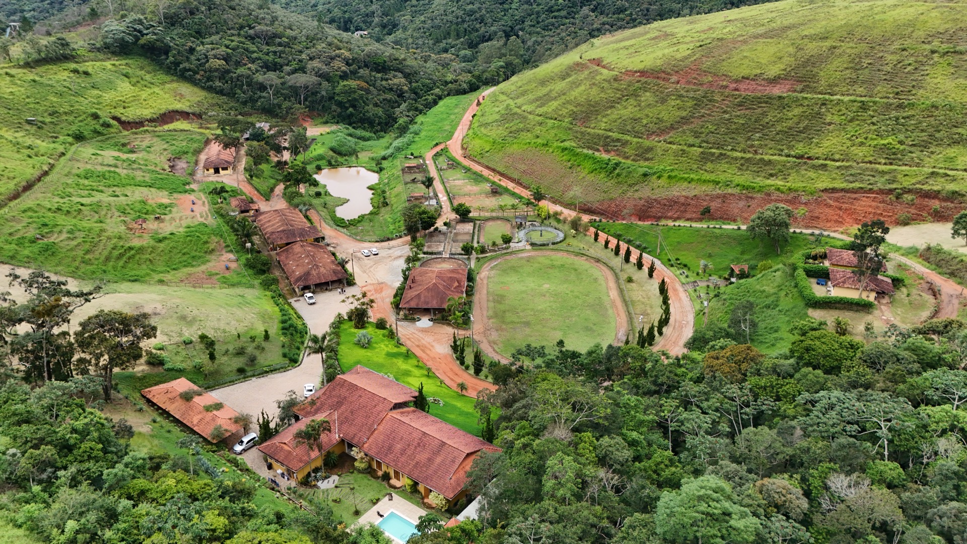 Vista aérea Haras Beija Flor Nova Friburgo RJ